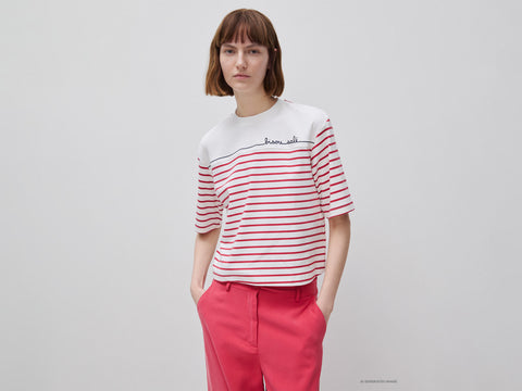 T-shirt às riscas marinière com bordado - ucb_image_F