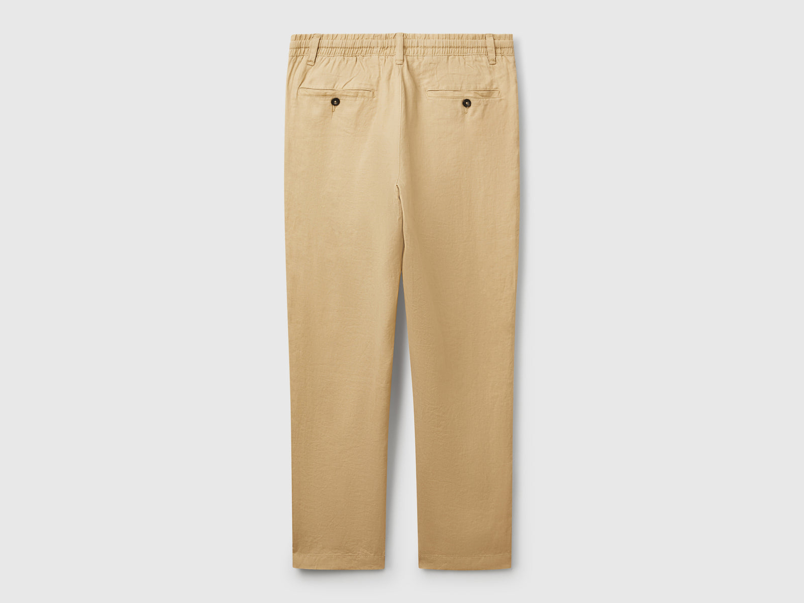 Calças com cordão de ajuste em linho puro - ucb_image_BS