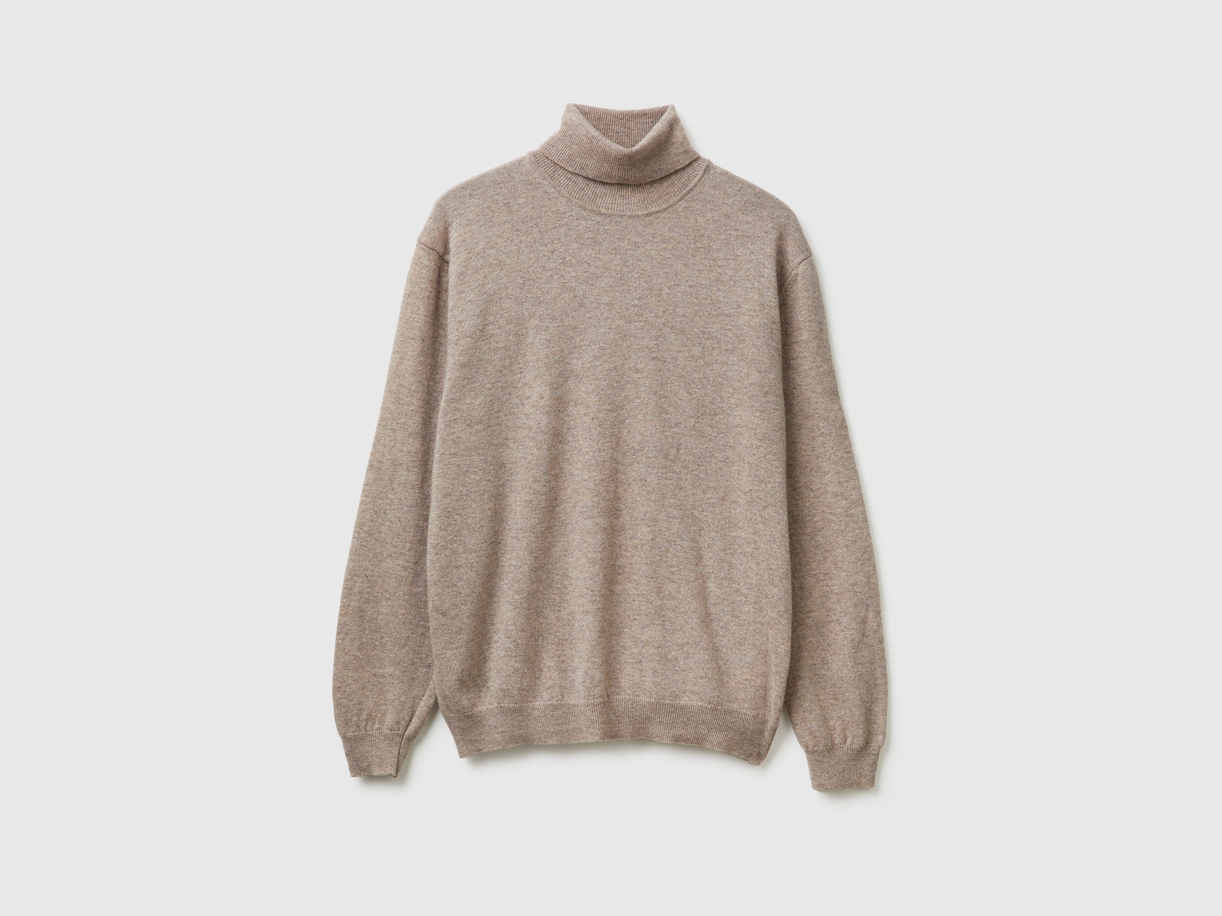 Camisola de gola alta tortora em pura lã Merino - ucb_image_FS