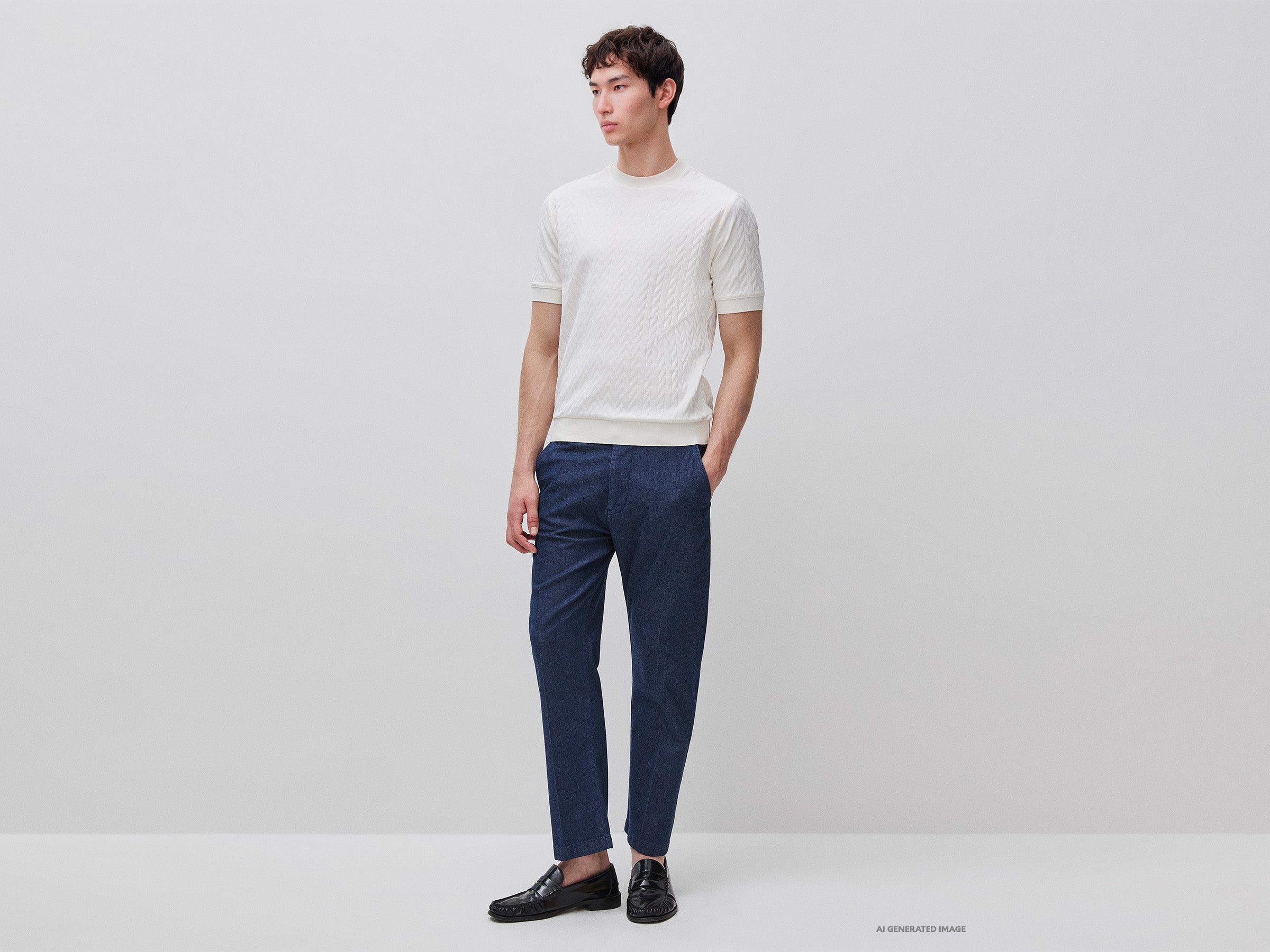 Chinos slim fit em denim leve - ucb_image_FY