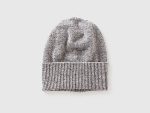 Gorro cinza mélange em pura lã Merino - ucb_image_FS