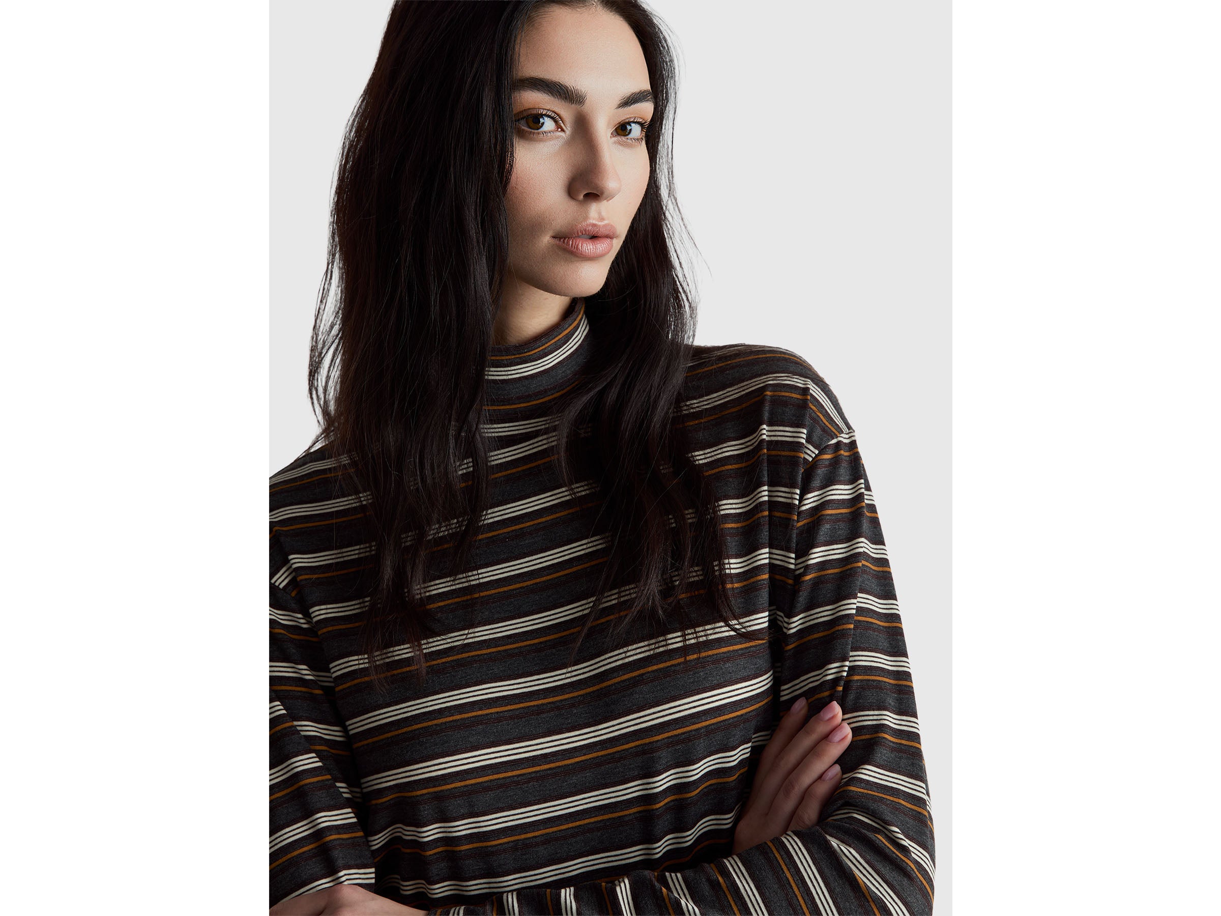 T-shirt às riscas com gola lurex - ucb_image_FY
