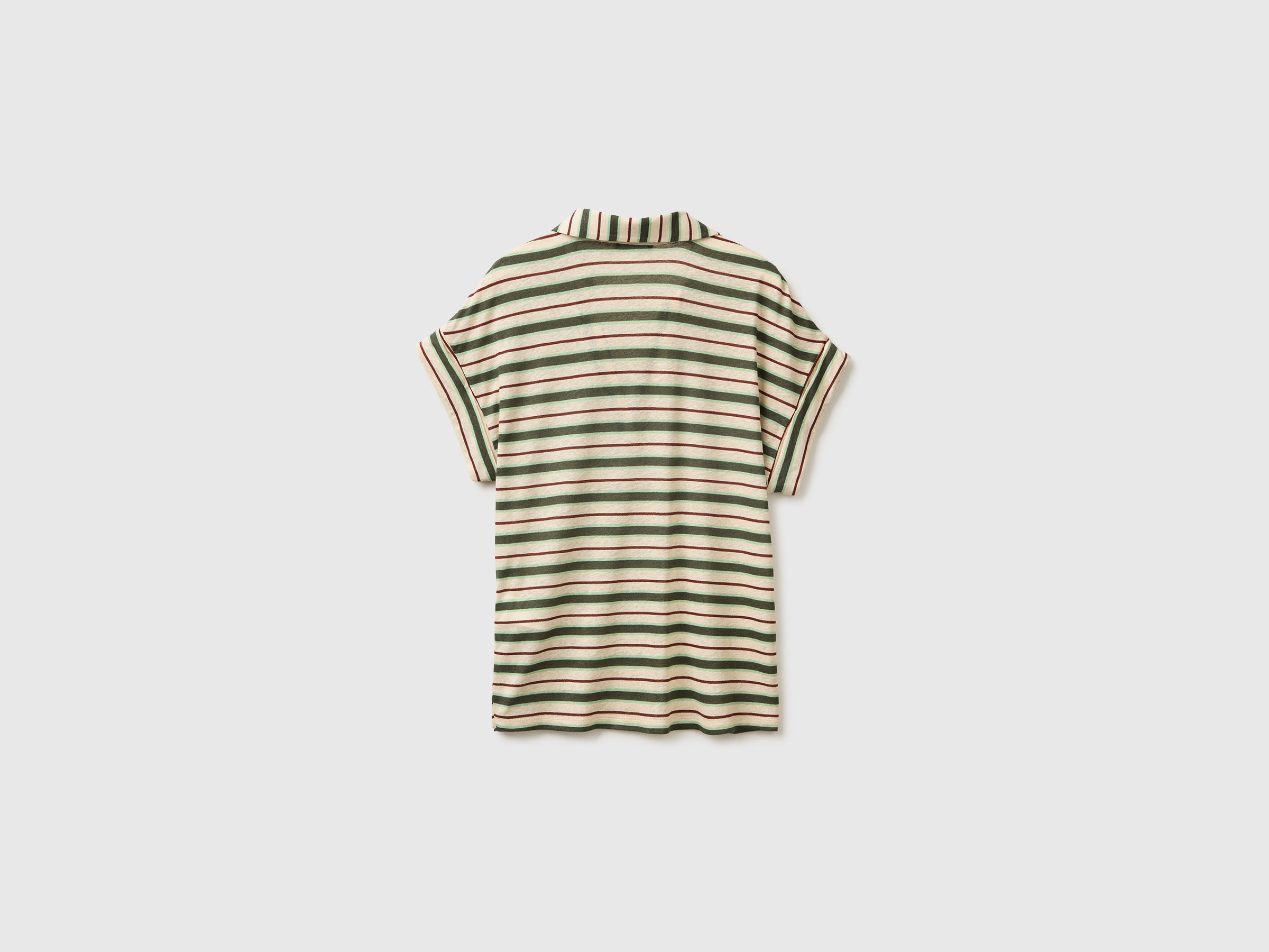 T-shirt às riscas com gola tipo polo - ucb_image_BS
