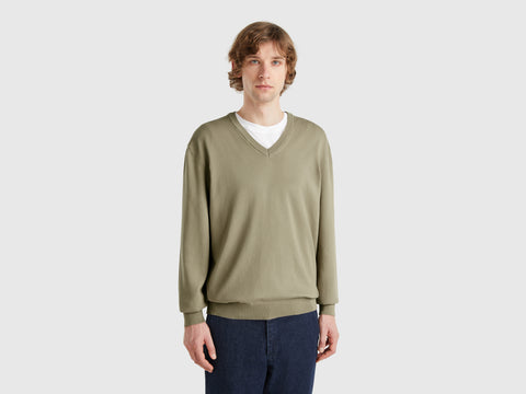 Camisola em algodão puro com decote em V - ucb_image_F