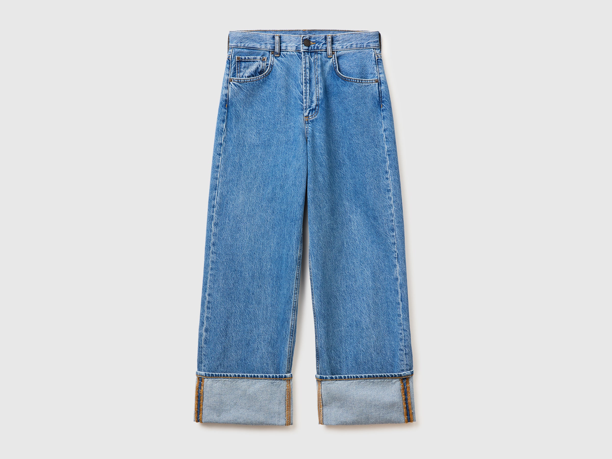 Jeans cropped com dobra lavagem clara - ucb_image_FS