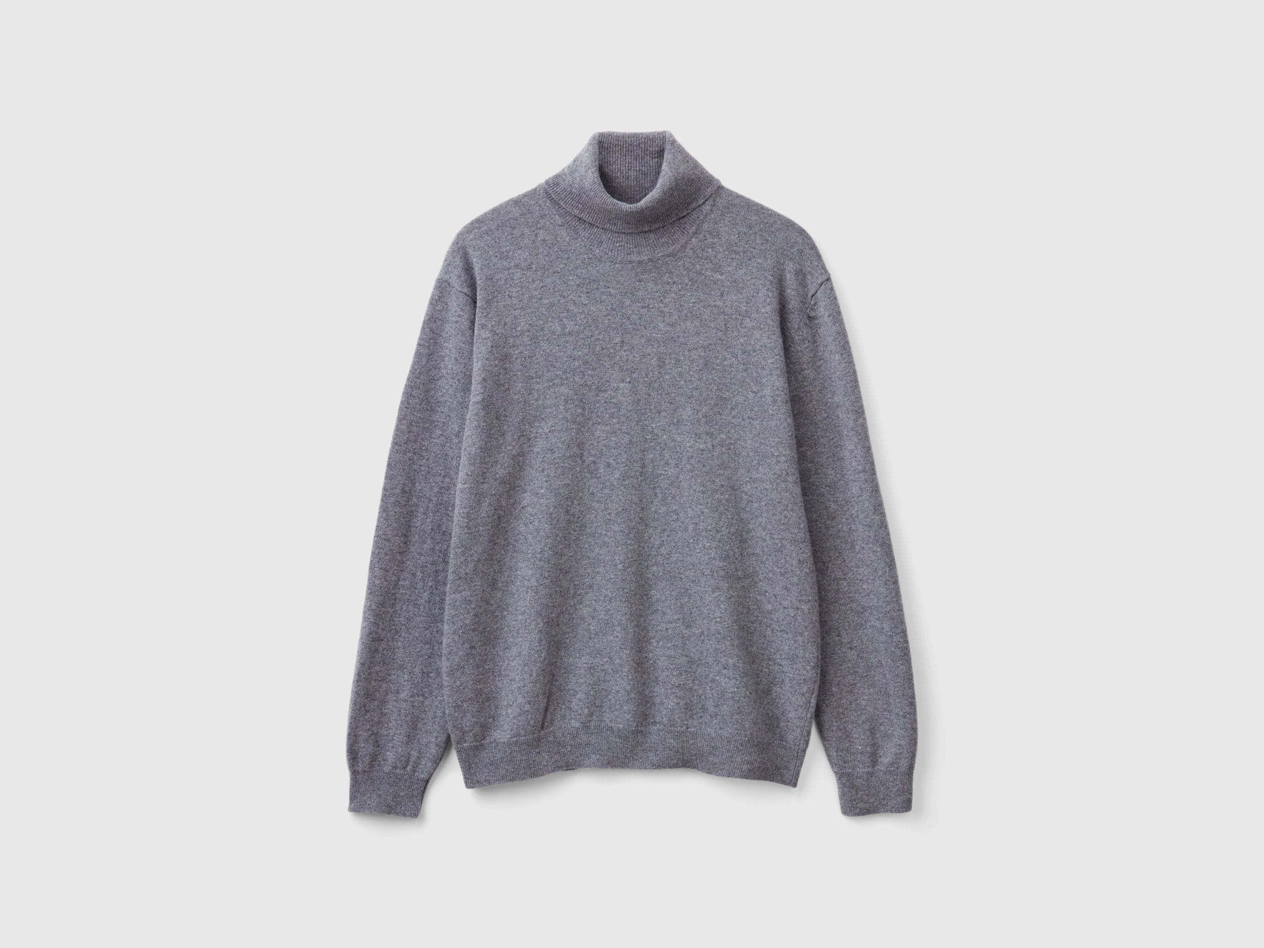 Camisola de gola alta cinzenta em pura lã Merino - ucb_image_FS
