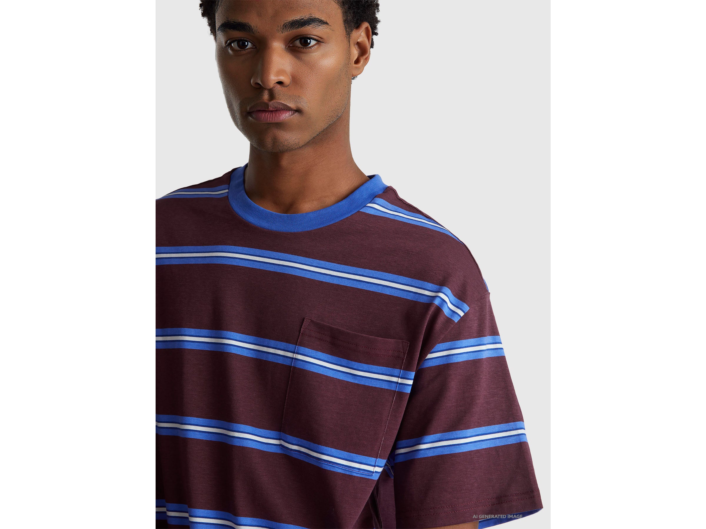 T-shirt às riscas em algodão puro - ucb_image_FY