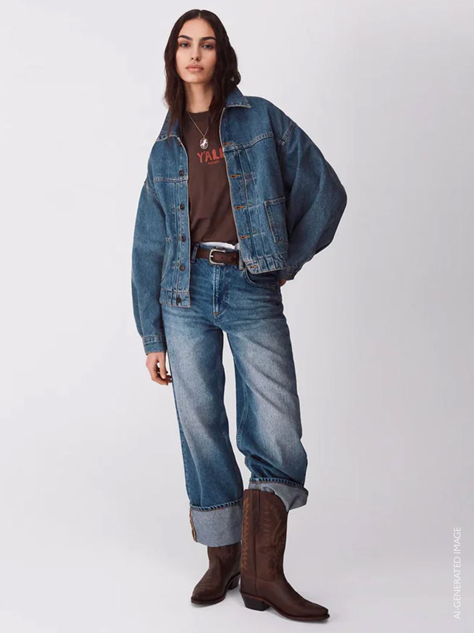 WOMEN / Jean's West / Jeans /
Vintage wash cropped cuffed jeans