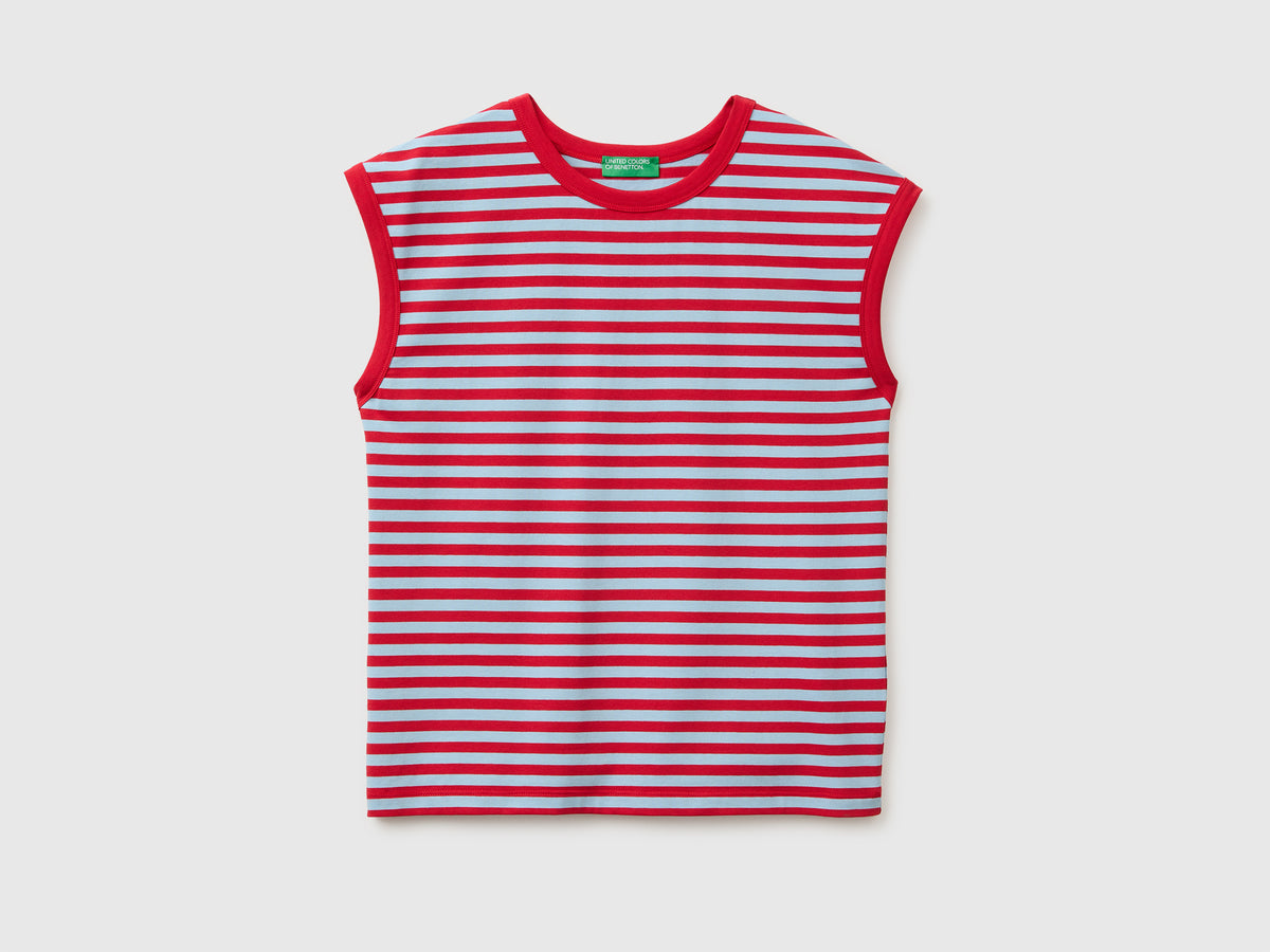 T-shirt sem mangas às riscas - ucb_image_FS