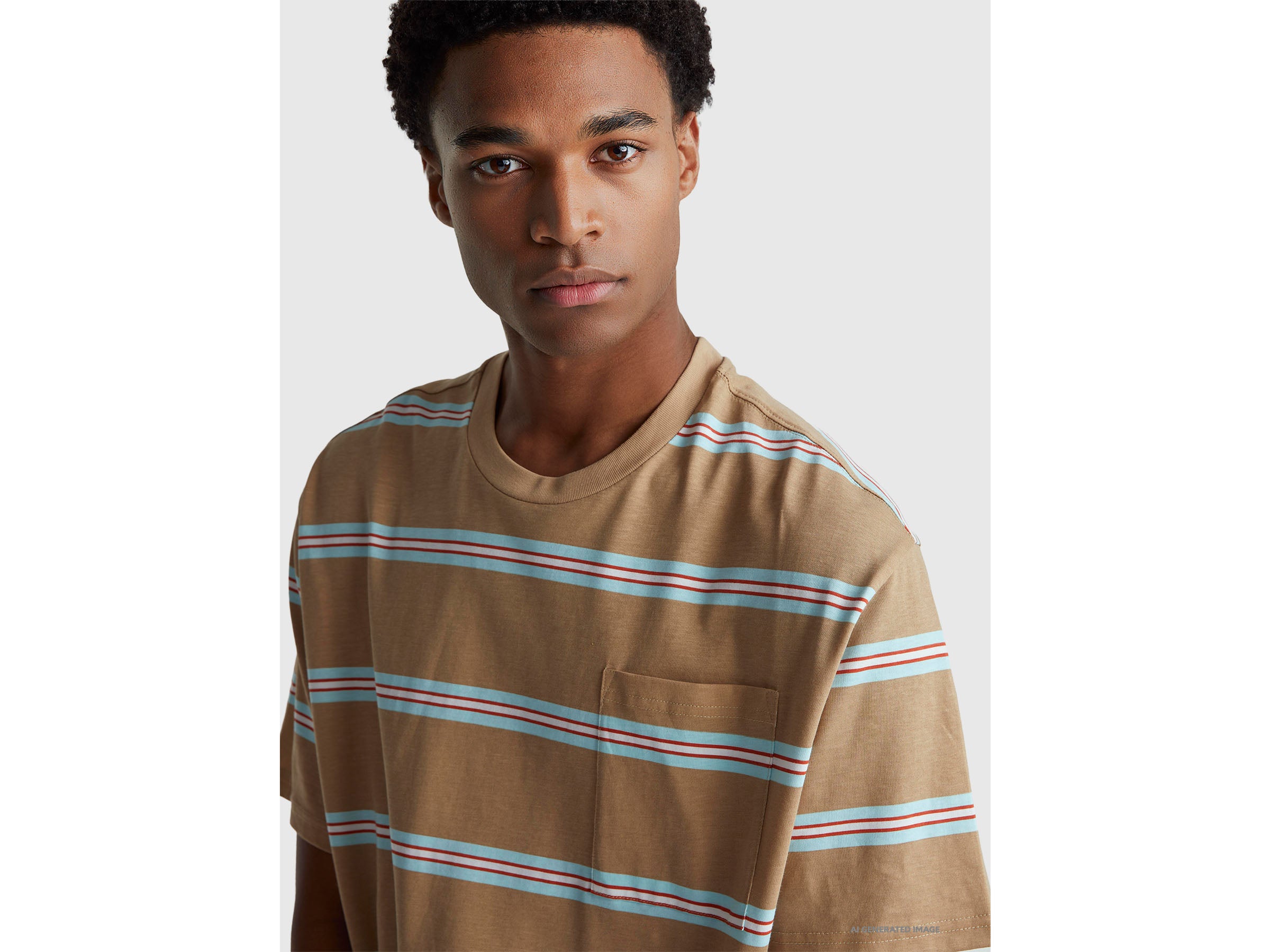 T-shirt às riscas em algodão puro - ucb_image_FY