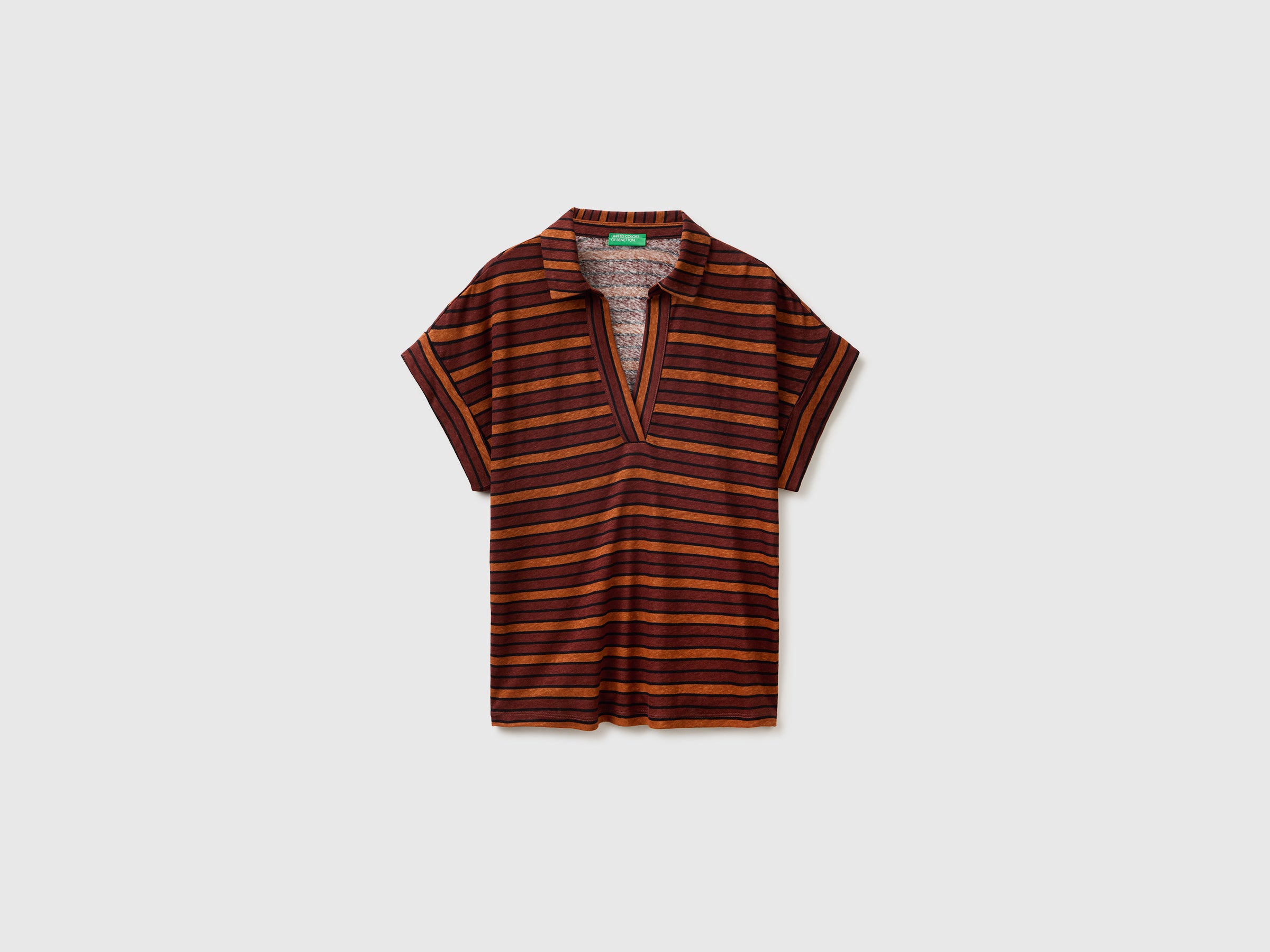 T-shirt às riscas com gola tipo polo - ucb_image_FS