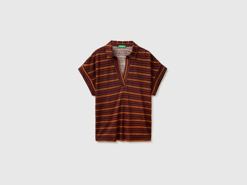 T-shirt às riscas com gola tipo polo - ucb_image_FS