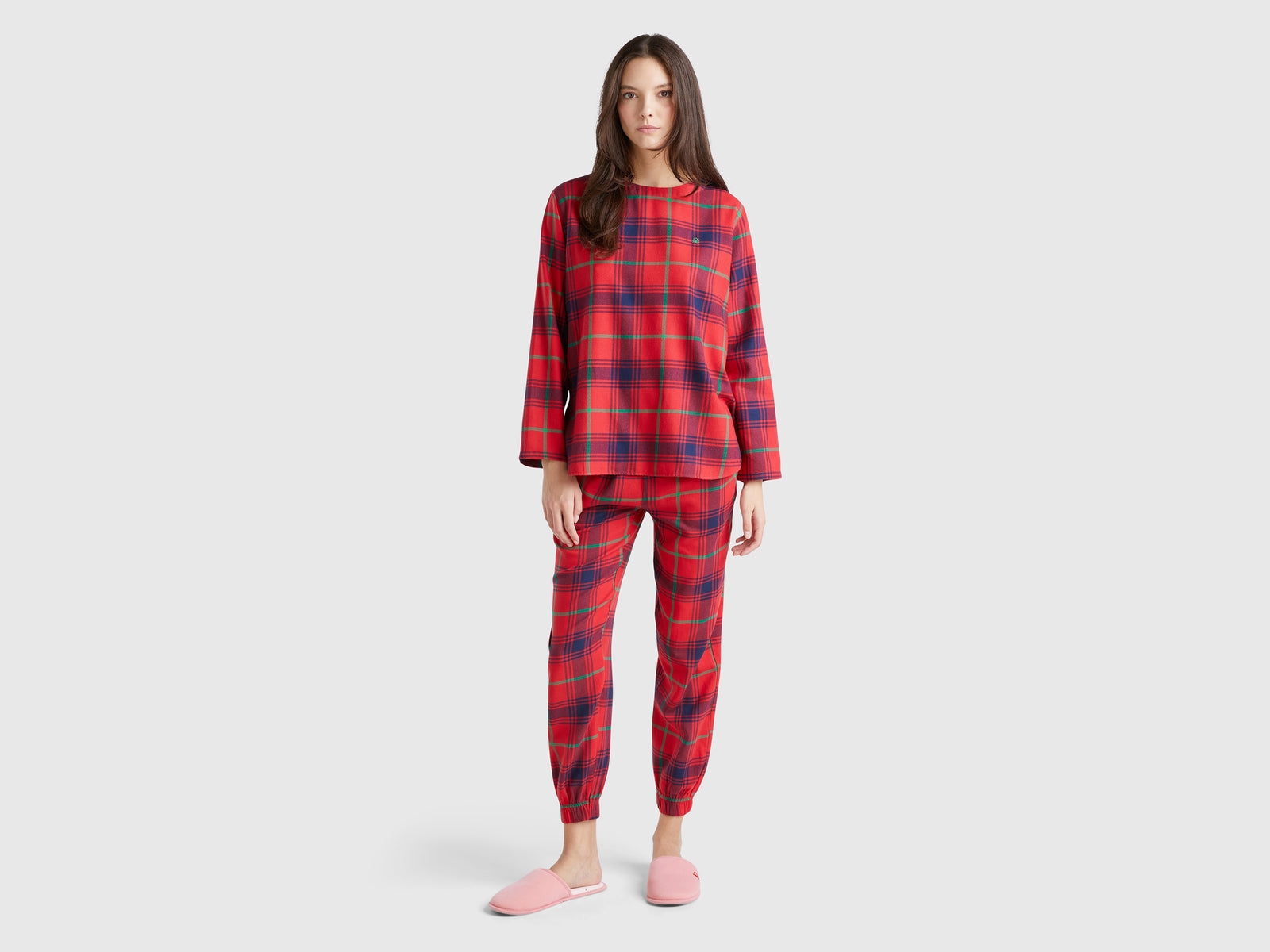 Flannel tartan trousers