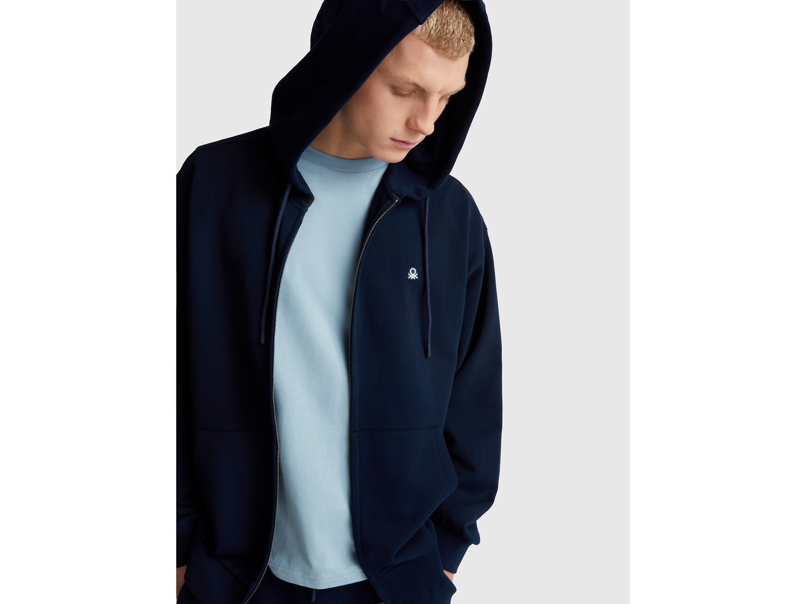 Zip-up hoodie in cotton
