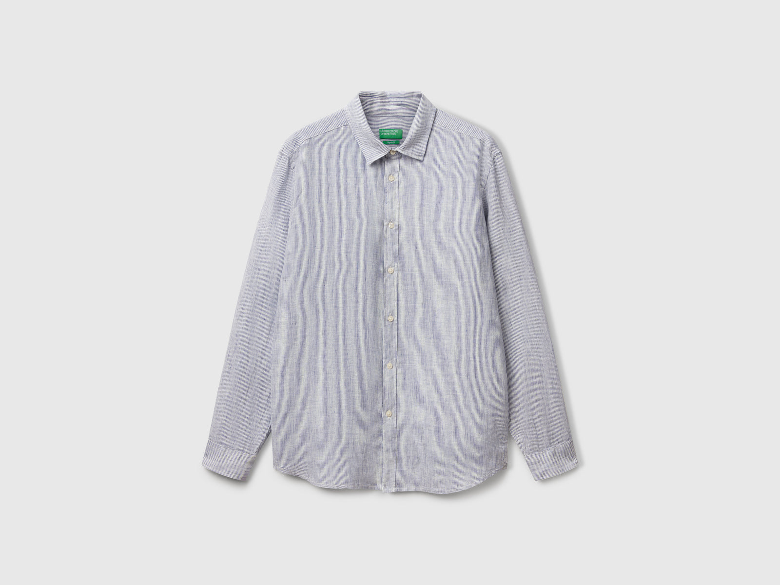 Camisa azul-escuro padrão em linho puro - ucb_image_FS