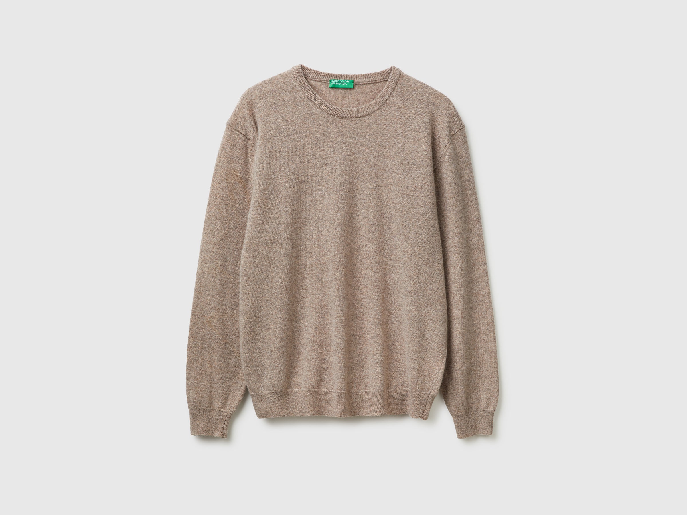 Camisola de gola redonda tortora em pura lã Merino - ucb_image_FS