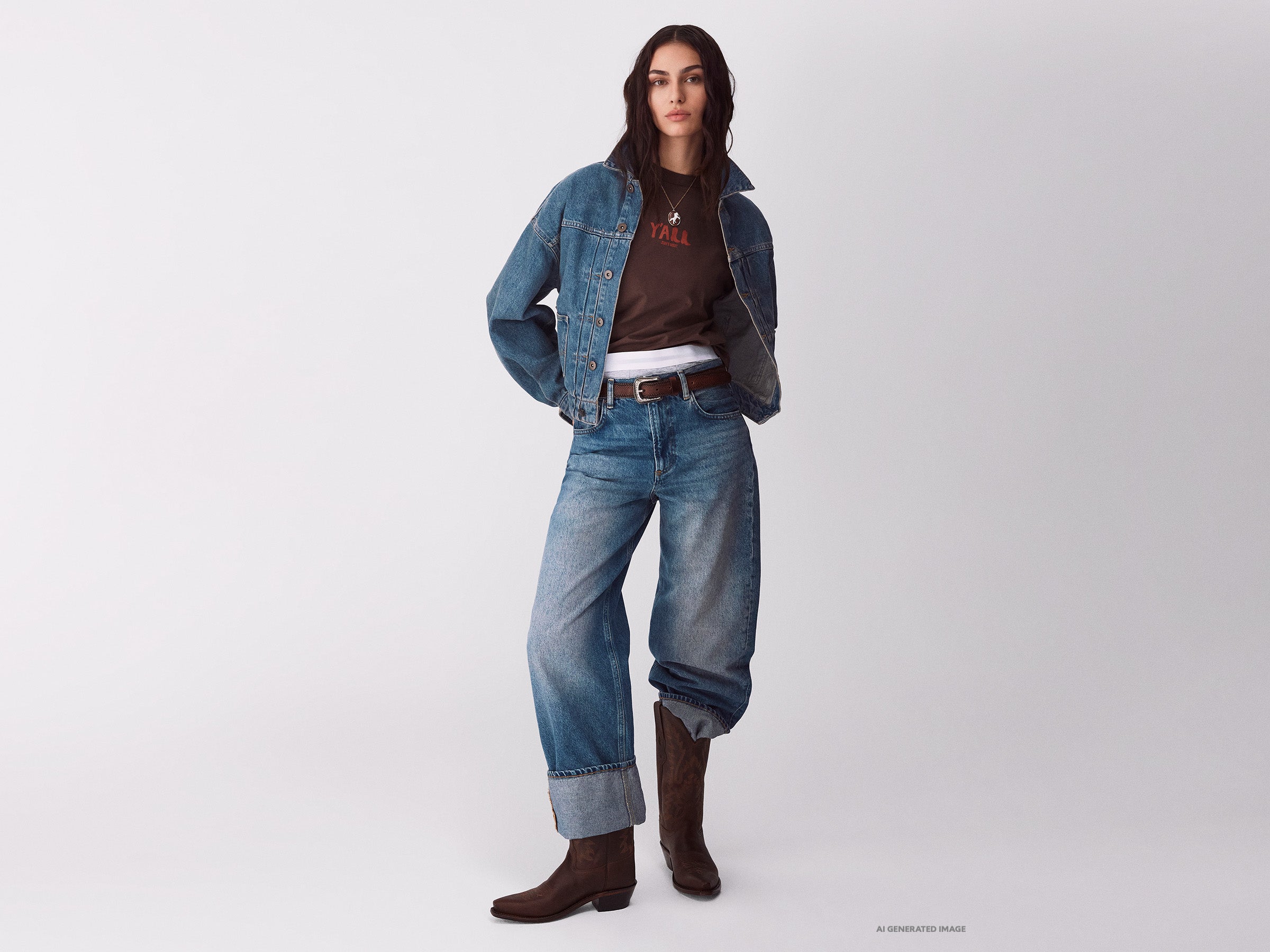 Jeans cropped com dobra lavage vintage - ucb_image_FY