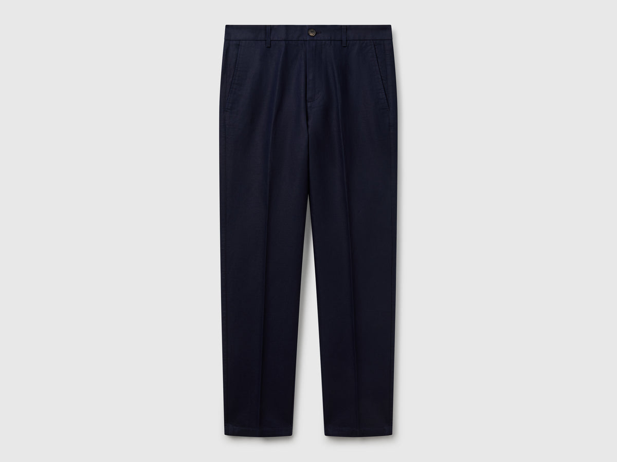 Chinos slim fit em mistura de linho - ucb_image_FS