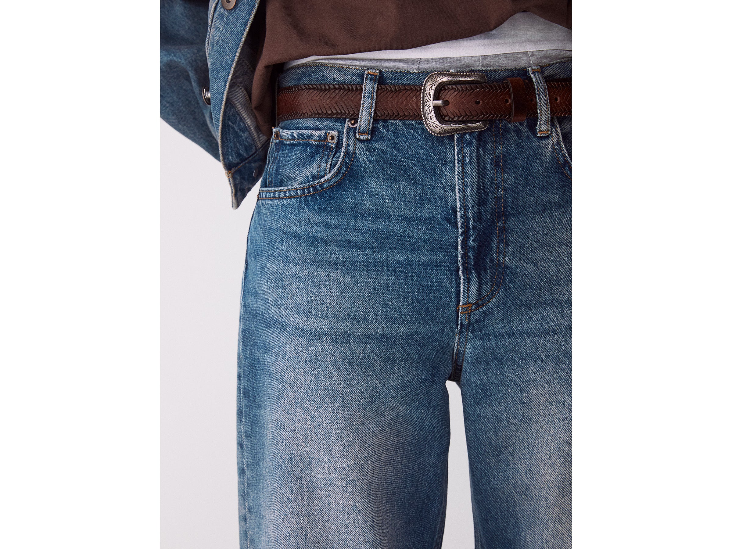 Jeans cropped com dobra lavage vintage - ucb_image_FY