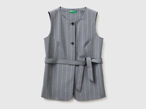 Long pinstriped waistcoat with belt - ucb_image_FS