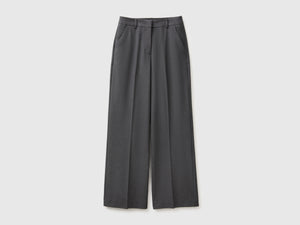 Pantalon à jambes larges en mélange de viscose extensible