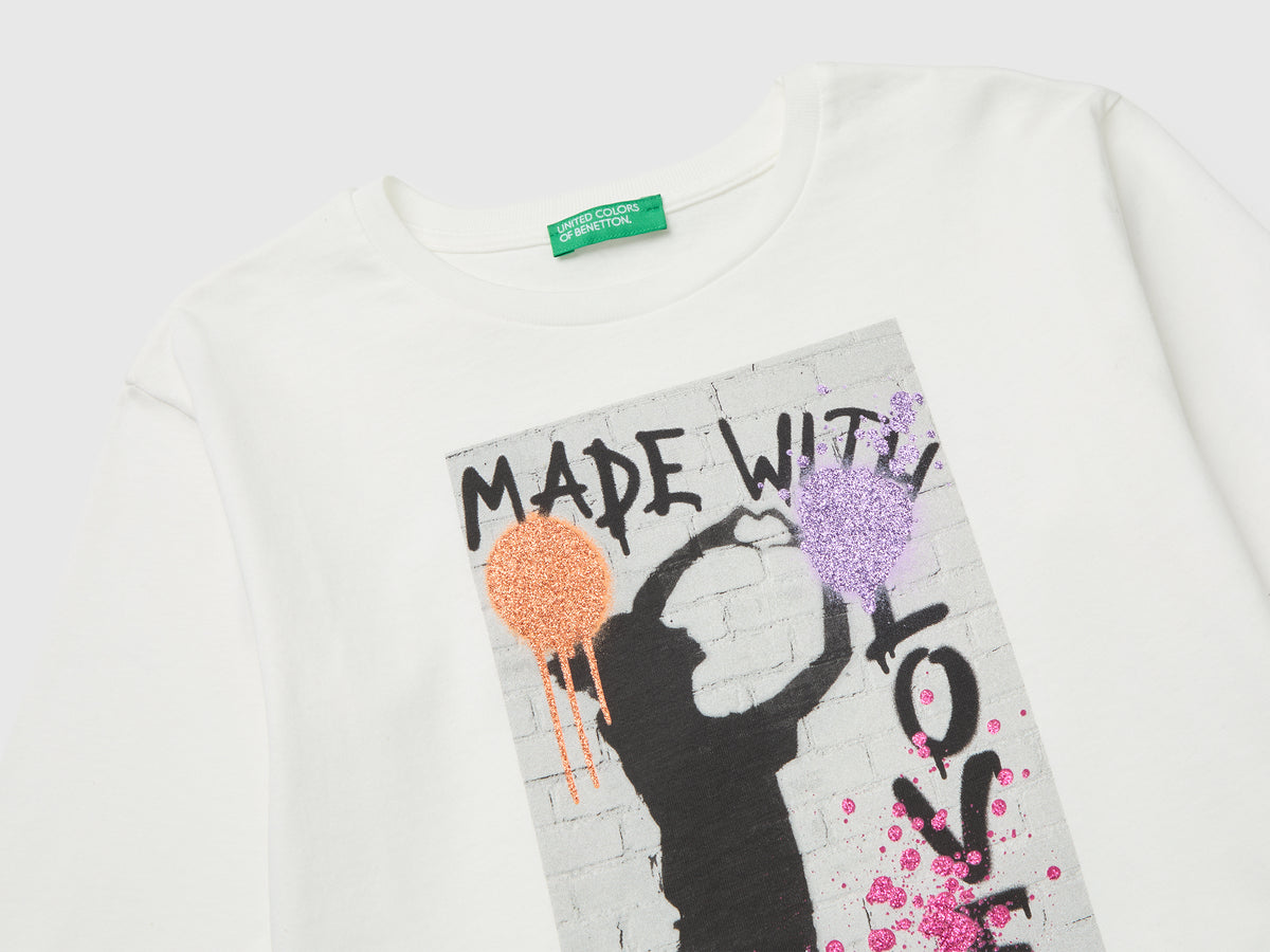 T-shirt com estampado fotográfico e glitter - ucb_image_DS1