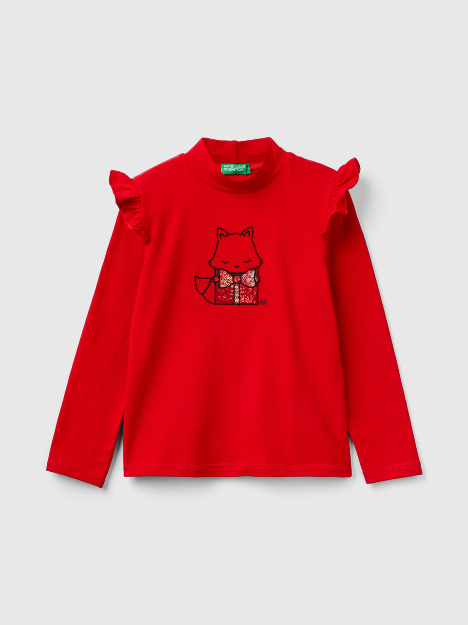 T-shirt de gola alta com folhos - ucb_image_FS
