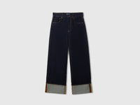 Jeans cropped com dobra lavagem rinse - ucb_image_FS