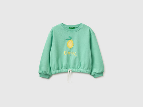 Cropped sweatshirt with fruit appliqué - ucb_image_FS