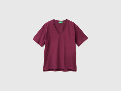 T-shirt decote em V em algodão leve - ucb_image_FS