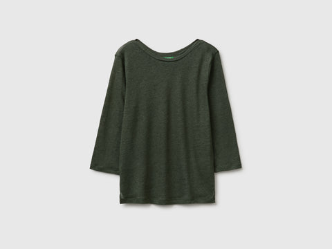 Boat-neck T-shirt in pure linen - ucb_image_FS
