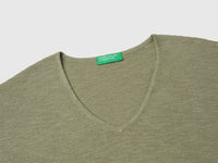 Camisola decote em V em mistura de linho - ucb_image_DS1