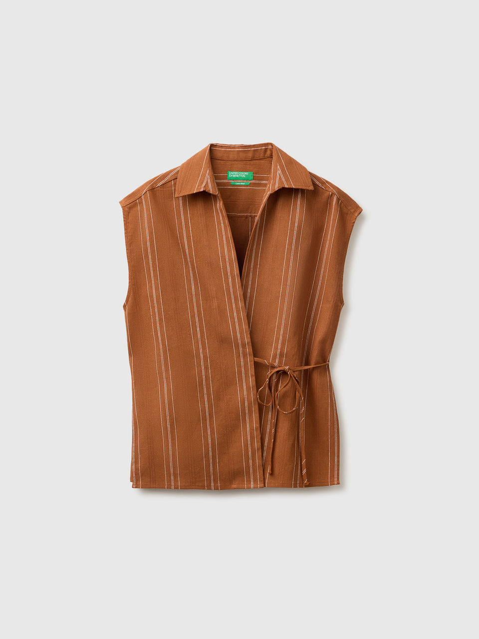 Blusa cruzada em mistura de linho - ucb_image_FS