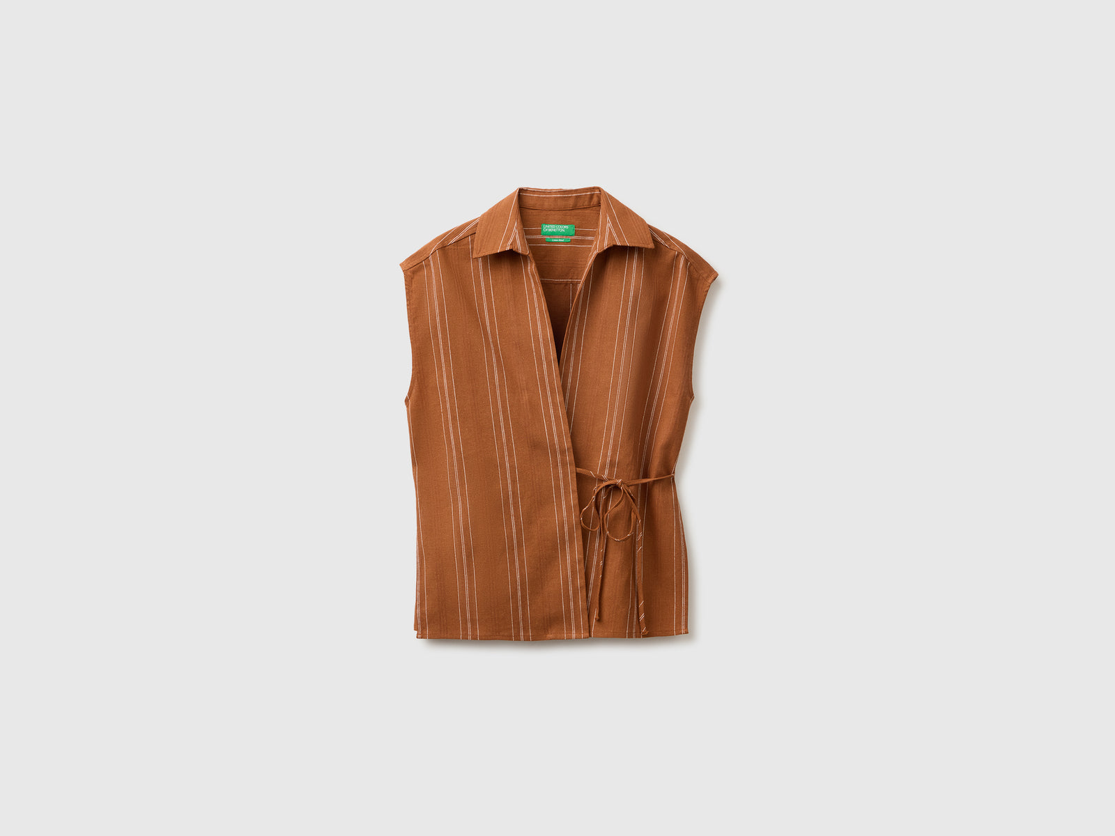 Blusa cruzada em mistura de linho - ucb_image_FS