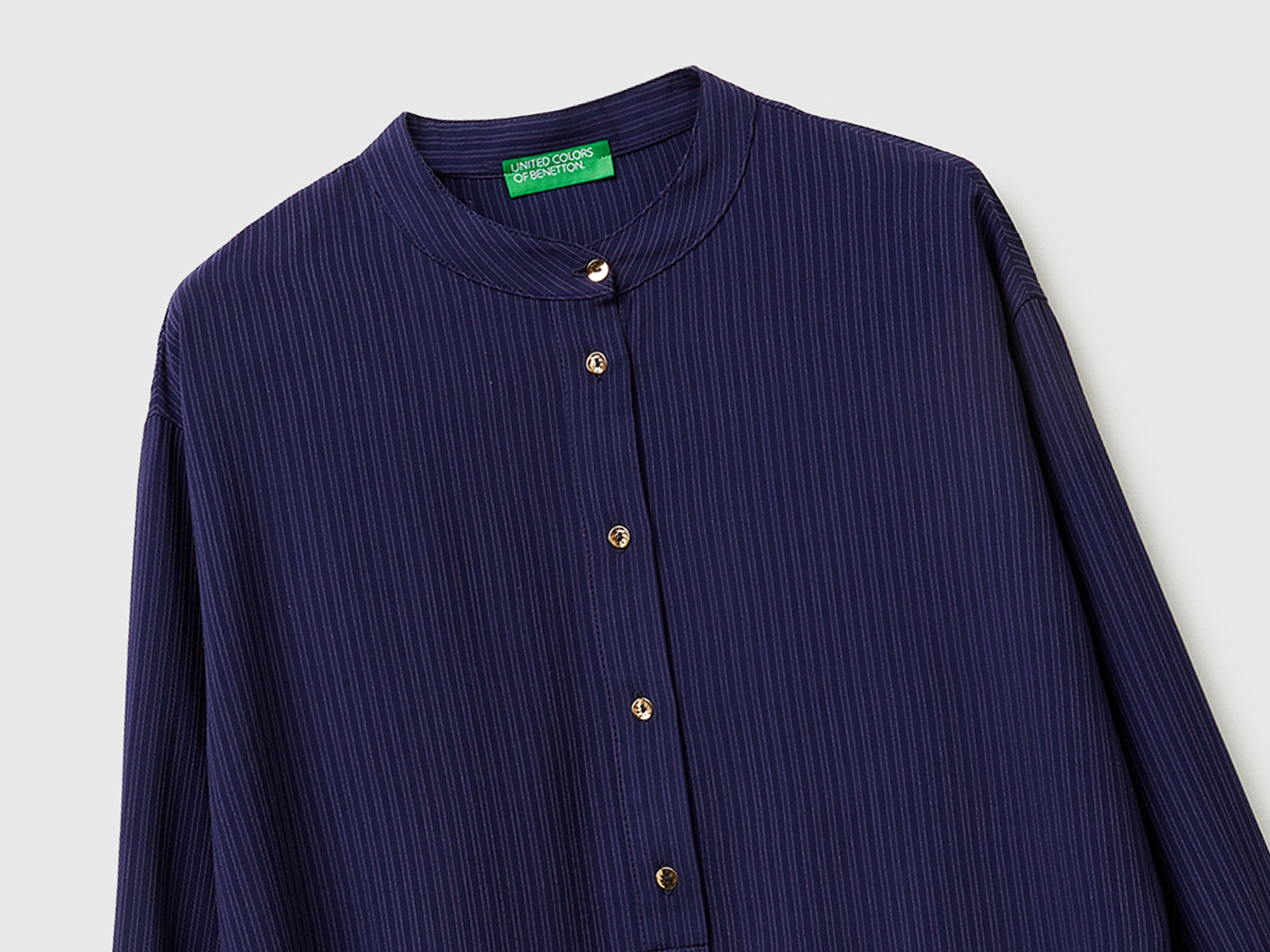 Striped blouse with mandarin collar - ucb_image_DS1