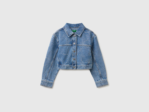 Embroidered denim crop jacket - ucb_image_FS