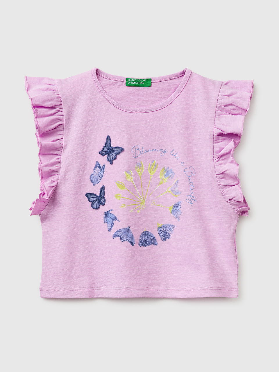 Cropped T-shirt with print and embroidery - ucb_image_FS