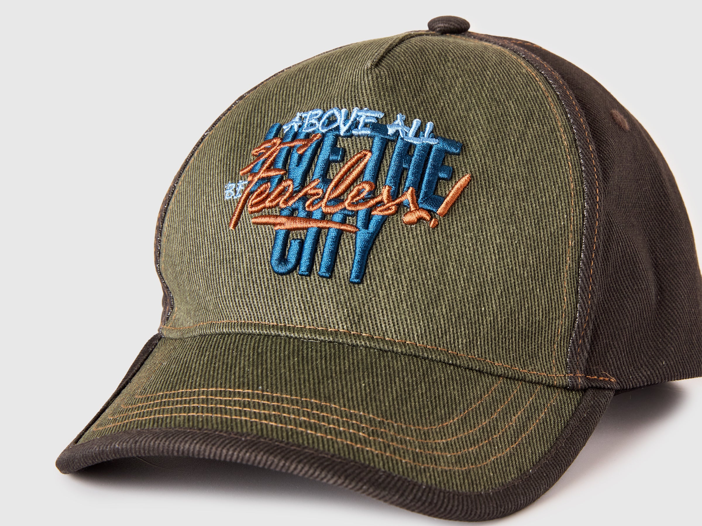 Denim baseball cap with slogan - ucb_image_DS1