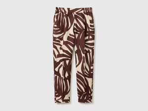 Pantalon de jogging imprimé en pur lin