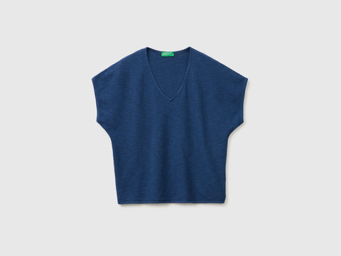 V-neck sweater in linen blend - ucb_image_FS