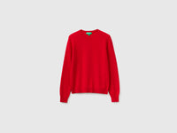 Camisola de gola redonda vermelho-ameixa em pura lã Merino - ucb_image_FS