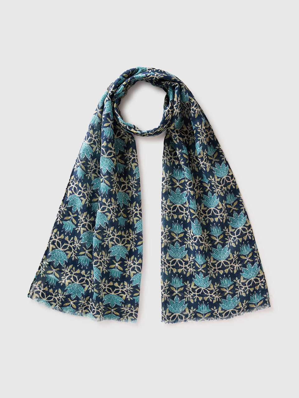 Patterned linen blend scarf - ucb_image_FS