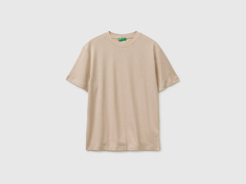 Crew neck T-shirt in linen blend - ucb_image_FS