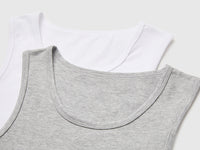 Duas t-shirts sem mangas interiores em algodão stretch - ucb_image_DS1
