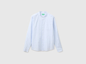 Chemise rayée à col mandarin