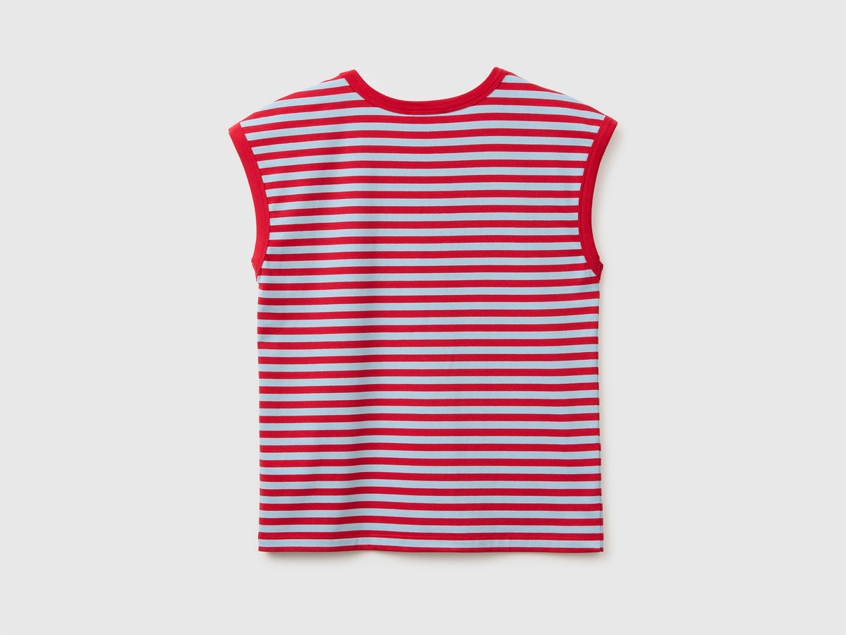 T-shirt sem mangas às riscas - ucb_image_BS