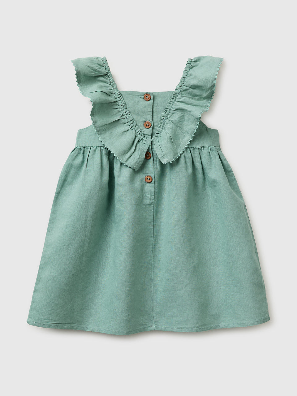 Linen blend dress with ruffles - ucb_image_BS