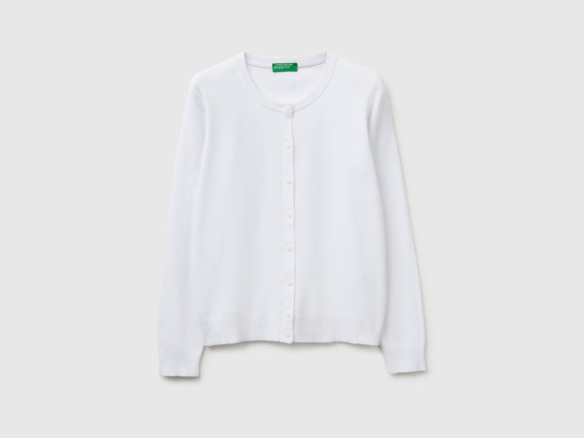 White cardigan in tricot cotton - ucb_image_FS