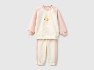 Ensemble sweat-shirt color block