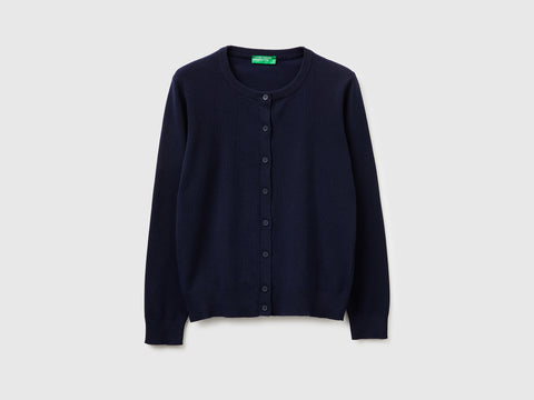 Dark blue cardigan in tricot cotton - ucb_image_FS